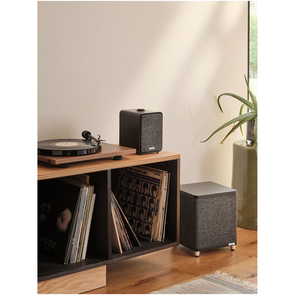 Ruark RS1 100W Subwoofer Satin Charcoal Black with Slate Grey Fabric Grille