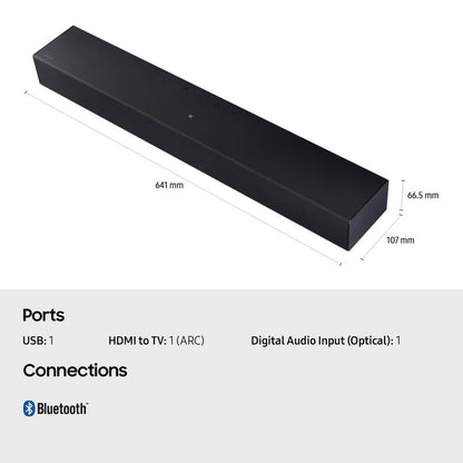 Samsung HW-B400F 2.0ch Wireless Soundbar in Titan Black 2025