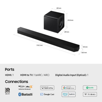 Samsung HW-Q800F 5.1.2ch Q-Series Soundbar with Wireless Subwoofer in Black 2025