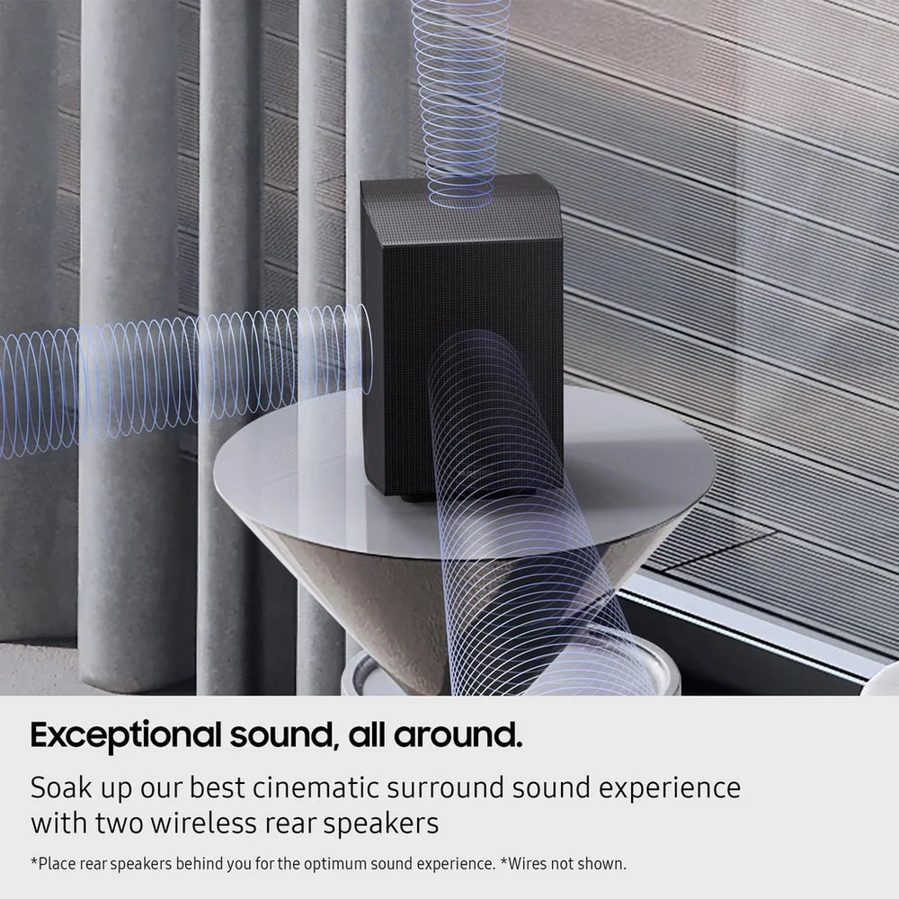 Samsung HW-Q990F 11.1.4ch Q-Series Soundbar with Wireless Subwoofer and Rear Speakers in Titan Black 2025