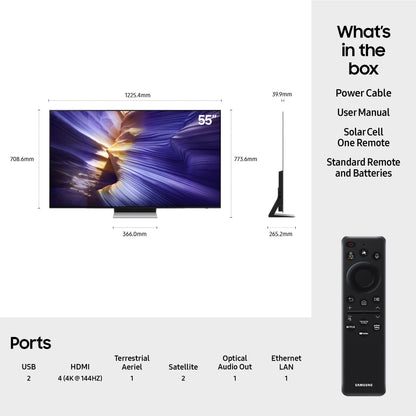 Samsung QE55S90FAEXXU 55 Inch S90F 4K OLED Ultra HD HDR Smart AI TV 2025