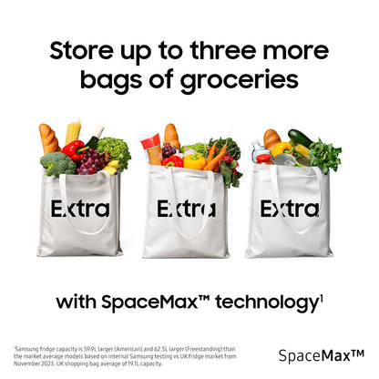 Samsung RB34C632ESAEU Series 7 SpaceMax 341L Freestanding Tall Fridge Freezer Silver