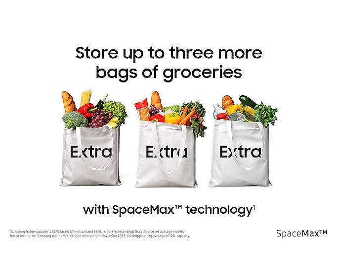 Samsung RS57DG400EM9EU Series 6 SpaceMax 91cm Frost Free American Style Smart Fridge Freezer in Gentle Silver Matt