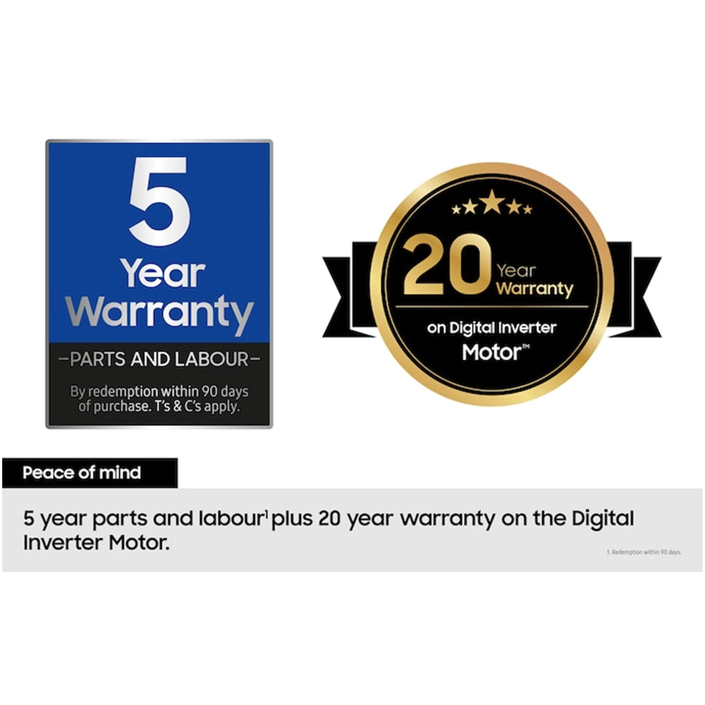 Samsung Series 5 WD80TA046BEEU Ecobubble AI Energy 8kg+5kg 1400 Spin Washer Dryer White