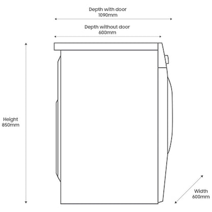 Samsung Series 8 WW11DB8B95GBU1 Bespoke AI Energy 11kg 1400 Spin Smart Washing Machine Black