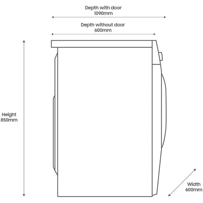 Samsung Series 8 WW11DB8B95GHU1 Bespoke AI Energy 11kg 1400 Spin Smart Washing Machine White