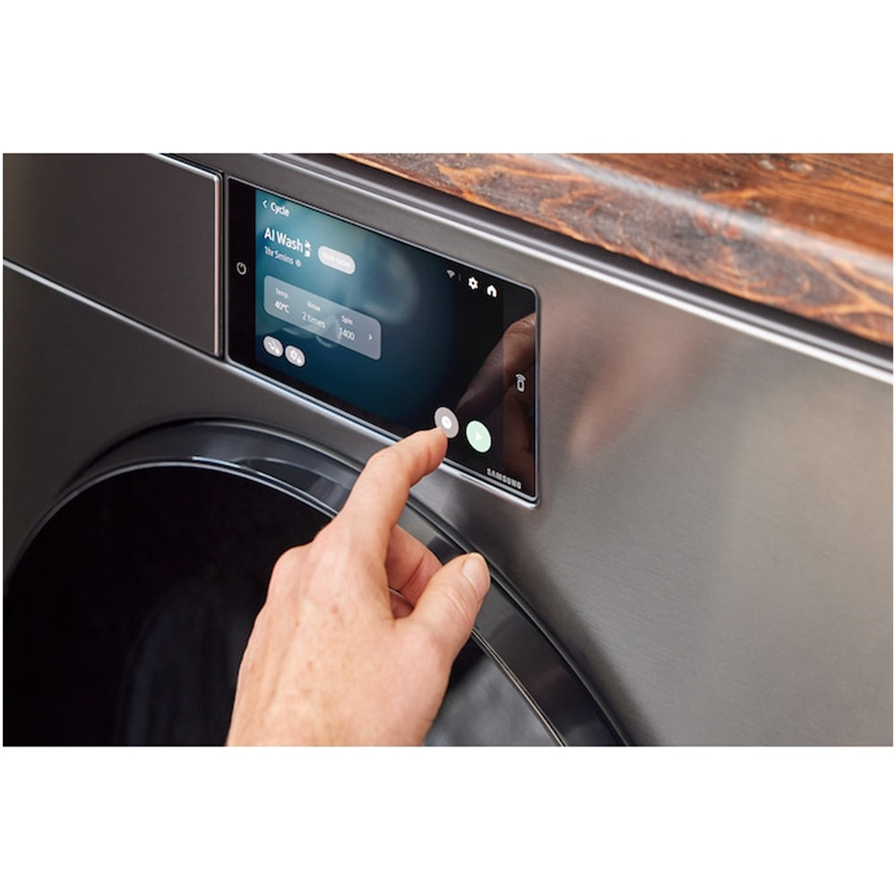 Samsung Series 9 WF90F09C4SU1 Bespoke AI Home 9kg 1400 Spin Smart Washing Machine Dark Steel