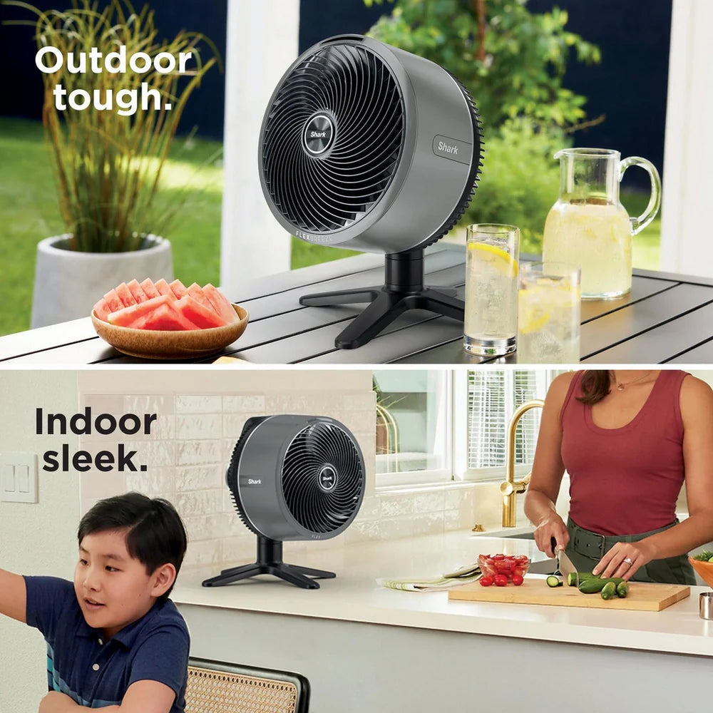 Shark FA150UK FlexBreeze TableMate Indoor to Outdoor High Velocity Tabletop Fan - Winter Fog