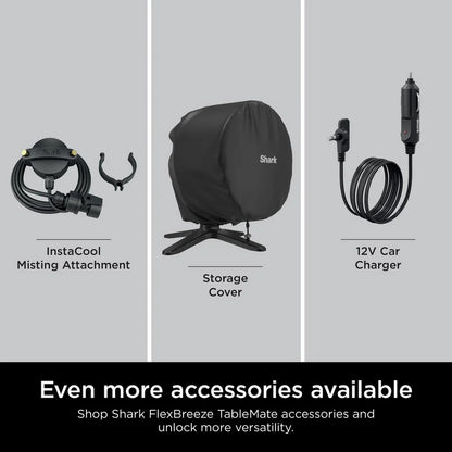 Shark FA150UK FlexBreeze TableMate Indoor to Outdoor High Velocity Tabletop Fan - Winter Fog