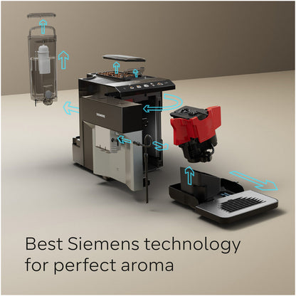 Siemens TP515GB1 EQ500 Bean to cup coffee machine Black Silver