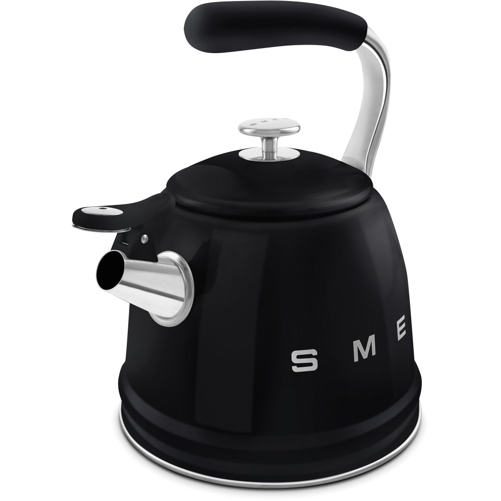 Smeg WKF01BL Retro 50s Style Whistling Hob Kettle Black