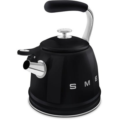 Smeg WKF01BL Retro 50s Style Whistling Hob Kettle Black