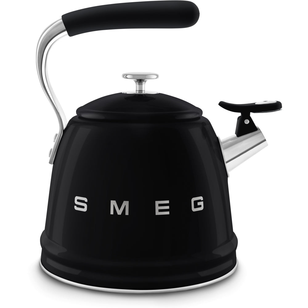 Smeg WKF01BL Retro 50s Style Whistling Hob Kettle Black