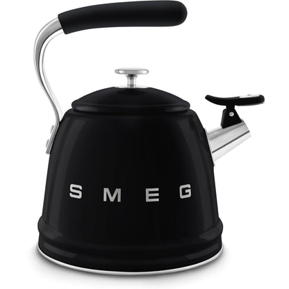 Smeg WKF01BL Retro 50s Style Whistling Hob Kettle Black