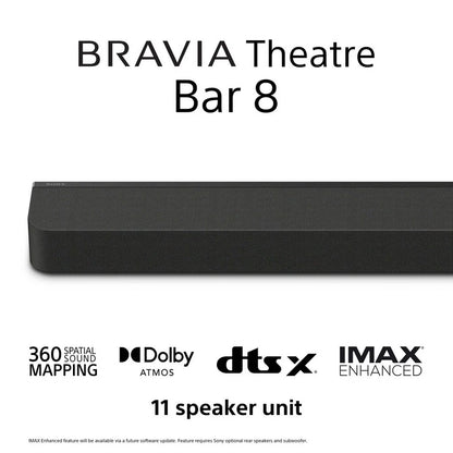 Sony K77XR8APU 77 Inch BRAVIA 8A 4K UHD HDR OLED Smart TV with BRAVIA Theatre Bar 8 HTA8000 Soundbar Bundle