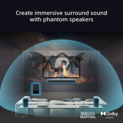 Sony SA-RS8 BRAVIA Theatre Rear 8 Wireless Rear Speakers Pair Black