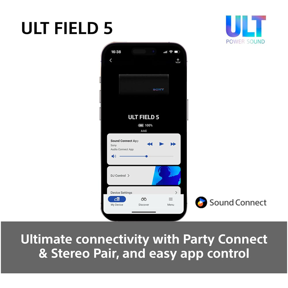 Sony SRSULT50B ULT FIELD 5 Wireless Bluetooth Portable Speaker Black