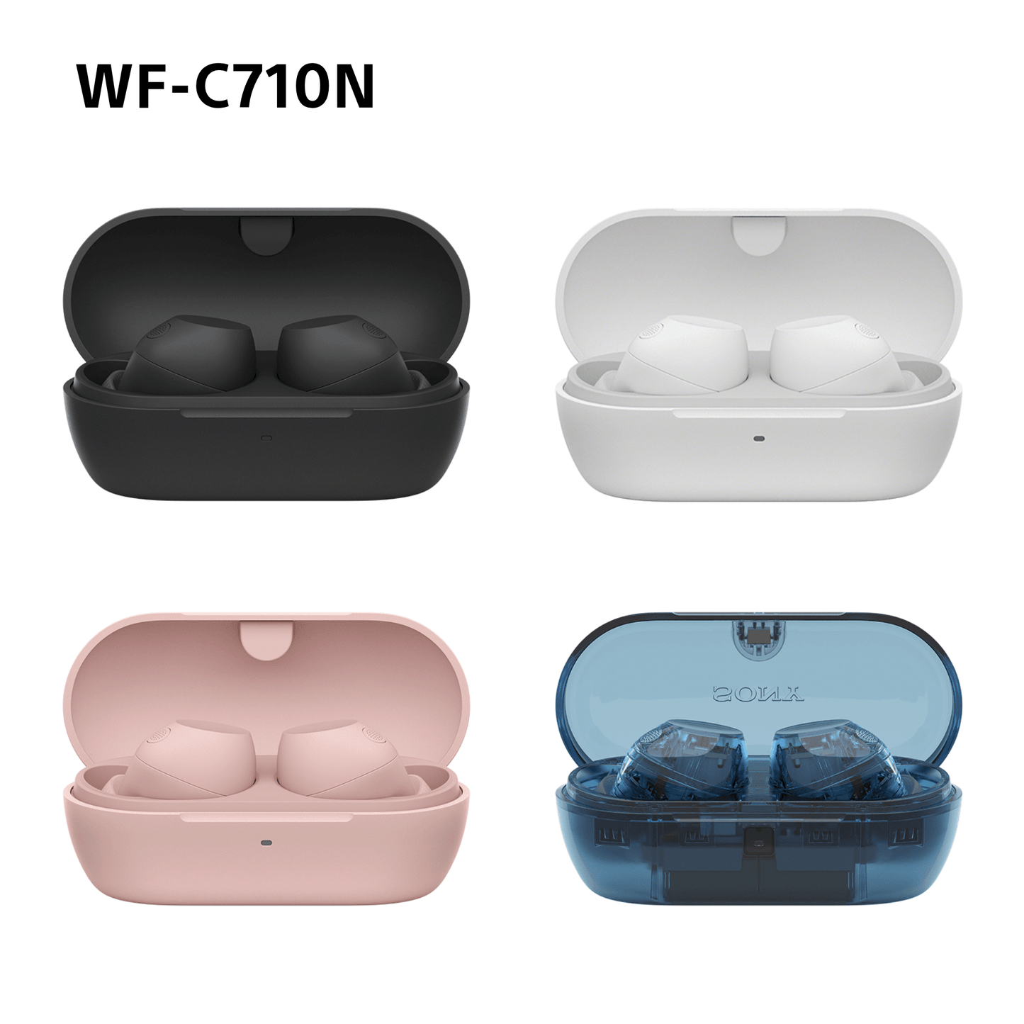 Sony WFC-710N Wireless Noise Cancelling Bluetooth Earbuds Glass Blue