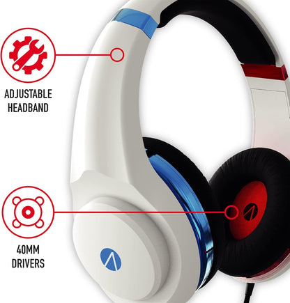 Stealth XP-Match Your Set-Up Red and Blue Neon Wired Over Ear Gaming Headset with Mic