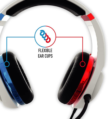 Stealth XP-Match Your Set-Up Red and Blue Neon Wired Over Ear Gaming Headset with Mic